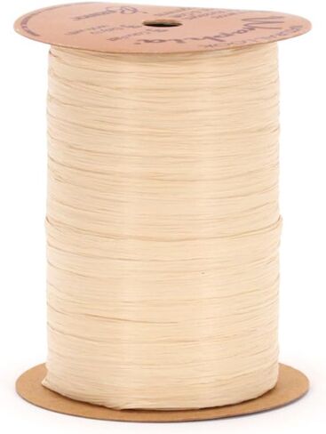Berwick Offray 1/4'' Wide Matte Raffia Ribbon, Ivory White, 100 Yards in Saudi Arabia