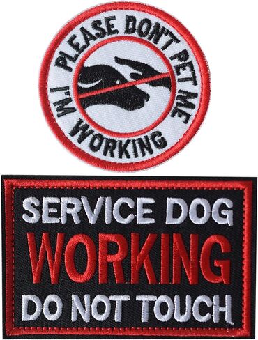 10 Pieces Service Dog K9 Please Don't Pet Me in Training No Touch Full Embroidered Badge Emblem Patch for Service Dogs Harness Vest Clothes in Kuwait