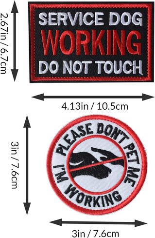 10 Pieces Service Dog K9 Please Don't Pet Me in Training No Touch Full Embroidered Badge Emblem Patch for Service Dogs Harness Vest Clothes in Kuwait