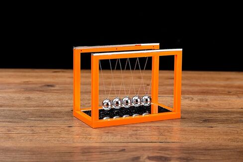 كرات التوازن مهد نيوتن من آسيا هوم، 5 كرات بندول، مع مرآة لسطح المكتب لتزيين سطح المكتب، لعبة الحركة الحركية للمنزل والمكتب، ألعاب فيزيائية للمعلمين (أرجواني) in Kuwait