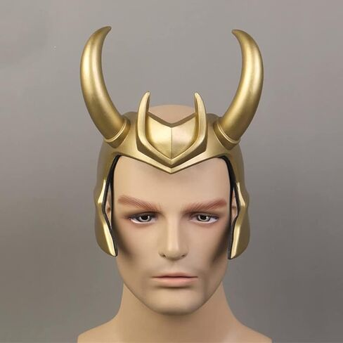 DreamJ Loki Horns，Loki Helmet Halloween Costume Accessory，3D Loki Crown Mask for Loki Cosplay Halloween Masquerade Party Props in Kuwait