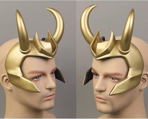 DreamJ Loki Horns，Loki Helmet Halloween Costume Accessory，3D Loki Crown Mask for Loki Cosplay Halloween Masquerade Party Props in Kuwait