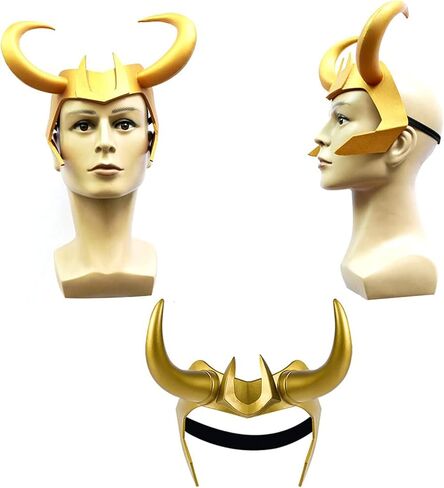 DreamJ Loki Horns，Loki Helmet Halloween Costume Accessory，3D Loki Crown Mask for Loki Cosplay Halloween Masquerade Party Props in Kuwait