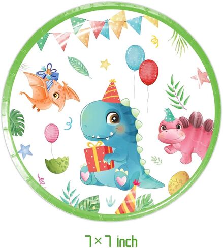 فريراند 40 قطعة من لوازم حفلات الديناصورات المائية تتضمن 20 طبقًا و20 منديلًا للاطفال بالوان مائية لتزيين حفلات اعياد الميلاد in Kuwait