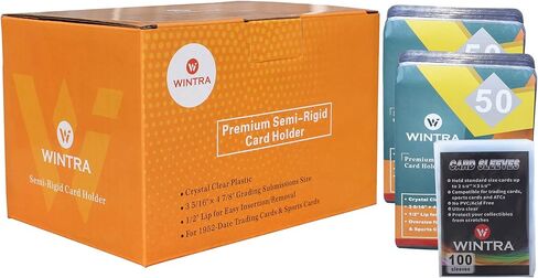 50 count Semi-Rigid Card Holder with 100 Penny Card Sleeves, Quality Card Submission Card sleeves Protectors in Kuwait