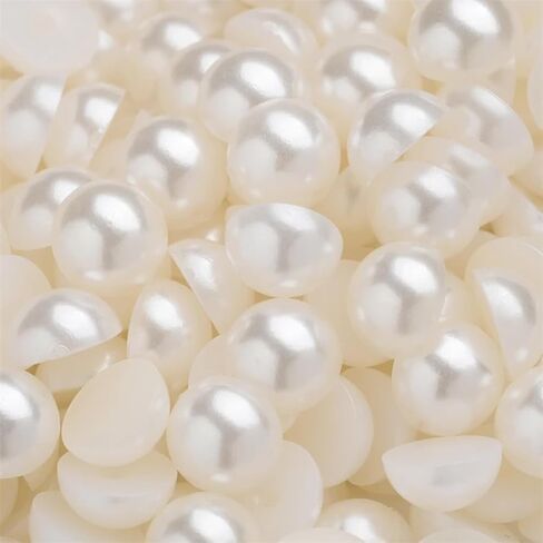 5000PCS 4mm Flatback Half Pearls, Gold Imitation Half Round Flatback Pearls Beads for Crafts Project, Flatback Round Pearls for Crocs Tumblers Shoes Cups Wedding in Saudi Arabia