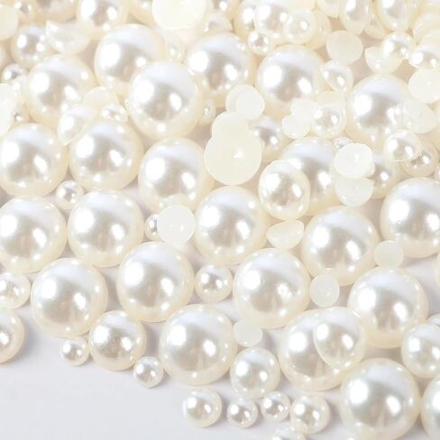 5000PCS 4mm Flatback Half Pearls, Gold Imitation Half Round Flatback Pearls Beads for Crafts Project, Flatback Round Pearls for Crocs Tumblers Shoes Cups Wedding in Saudi Arabia