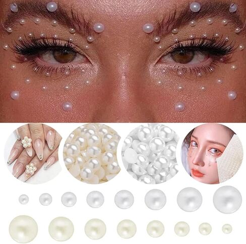 5000PCS 4mm Flatback Half Pearls, Gold Imitation Half Round Flatback Pearls Beads for Crafts Project, Flatback Round Pearls for Crocs Tumblers Shoes Cups Wedding in Saudi Arabia