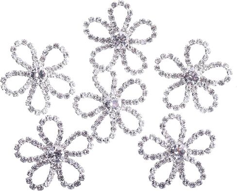KAOYOO 10Pcs Crystal Rhinestone Flowers Embellishments Buttons,Sew on Buttons for DIY,Decoration(23mm) in Kuwait
