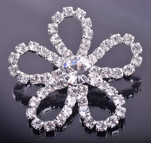 KAOYOO 10Pcs Crystal Rhinestone Flowers Embellishments Buttons,Sew on Buttons for DIY,Decoration(23mm) in Kuwait