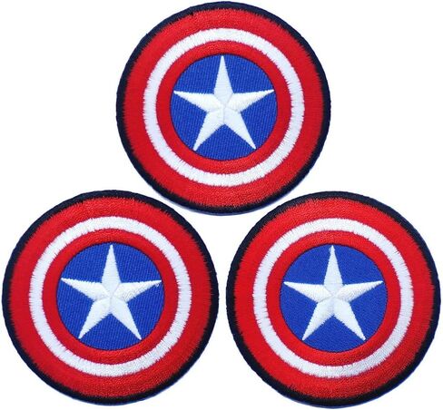 Pack3 Captain Shield Iron on Patch 2.7 Inches Logo Fabric Applique Superhero Patch in Saudi Arabia