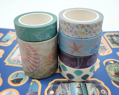 Our Best Nautical sea washi Tape and die Cut Sticker Set. for scrapbooks, Crafts, Home Decor and DIY Cards in Kuwait