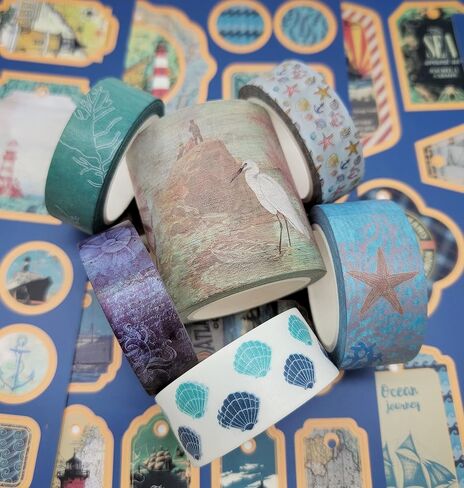 Our Best Nautical sea washi Tape and die Cut Sticker Set. for scrapbooks, Crafts, Home Decor and DIY Cards in Kuwait