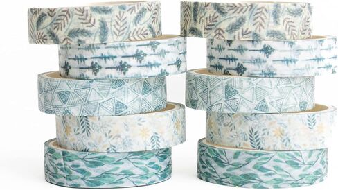 Washi Tape-10 Rolls of Small Washi Tape-Decorative Tape for Crafts-Colored Tape for Scrapbooking, Arts,Planners - 1/2 Wide Washi Tape Set by SparkWare in Saudi Arabia