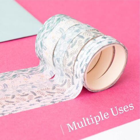 Washi Tape-10 Rolls of Small Washi Tape-Decorative Tape for Crafts-Colored Tape for Scrapbooking, Arts,Planners - 1/2 Wide Washi Tape Set by SparkWare in Saudi Arabia