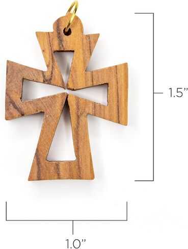 TREE OF LIFE REV. 22:14 Olive Wood Outline Cross Pendant From the Holy Land - Wooden Cross Pendant Charm for Necklace & Jewelry Making - Handcrafted in Bethlehem & Sustainably Sourced - 1" x 1.5" in Saudi Arabia