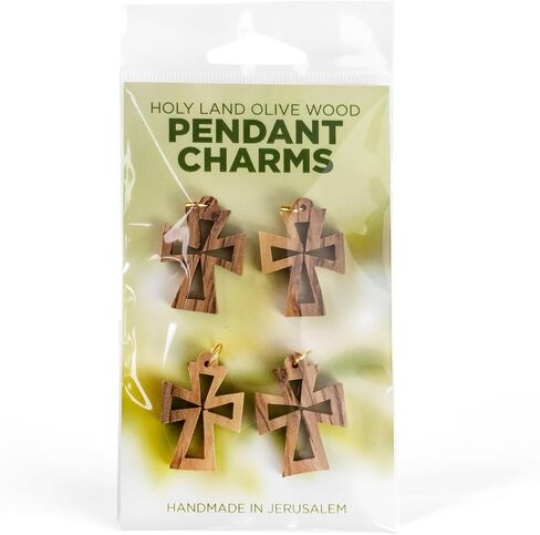 TREE OF LIFE REV. 22:14 Olive Wood Outline Cross Pendant From the Holy Land - Wooden Cross Pendant Charm for Necklace & Jewelry Making - Handcrafted in Bethlehem & Sustainably Sourced - 1" x 1.5" in Saudi Arabia