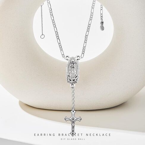 40Pcs Religion Jesus Maria Our Lady Of Guadalupe Miraculous Medal Connector Cross Crucifix Rosary Centerpiece Pendants Antique Silver Alloy Charm For Jewelry Making DIY Bracelet Necklace Earrings in Kuwait