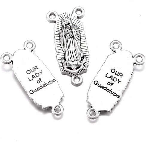 40Pcs Religion Jesus Maria Our Lady Of Guadalupe Miraculous Medal Connector Cross Crucifix Rosary Centerpiece Pendants Antique Silver Alloy Charm For Jewelry Making DIY Bracelet Necklace Earrings in Kuwait