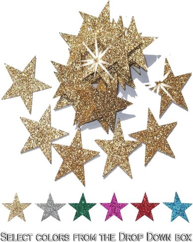 عبوتتان ذهبيتان = 48 قماش لامع 1 بوصة 25 مم نجوم يمكن كيها على القماش in Kuwait