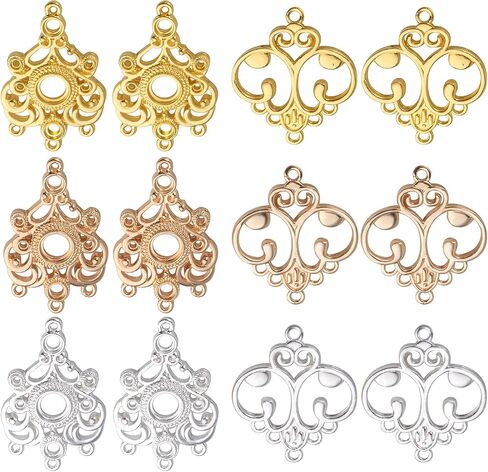 Earring Chandelier Charms,12pcs Chandelier Component Links Alloy Earring Connector Charms Chandelier Earring Components Earring Jewelry Making for Earring Drop and Charm Pendant in Saudi Arabia