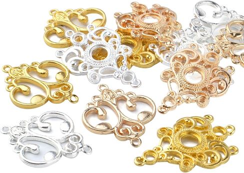 Earring Chandelier Charms,12pcs Chandelier Component Links Alloy Earring Connector Charms Chandelier Earring Components Earring Jewelry Making for Earring Drop and Charm Pendant in Saudi Arabia