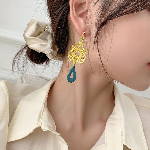 Earring Chandelier Charms,12pcs Chandelier Component Links Alloy Earring Connector Charms Chandelier Earring Components Earring Jewelry Making for Earring Drop and Charm Pendant in Saudi Arabia
