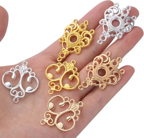 Earring Chandelier Charms,12pcs Chandelier Component Links Alloy Earring Connector Charms Chandelier Earring Components Earring Jewelry Making for Earring Drop and Charm Pendant in Saudi Arabia