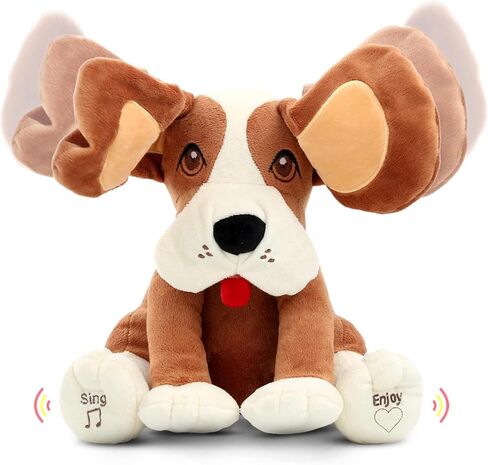Bundaloo Animated Plush Peek A Boo Singing Dog with Floppy Ears | Plays Peek-A-Boo & Sings Do Your Ears Hang Low in Kuwait