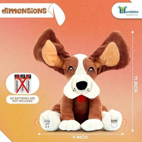 Bundaloo Animated Plush Peek A Boo Singing Dog with Floppy Ears | Plays Peek-A-Boo & Sings Do Your Ears Hang Low in Kuwait