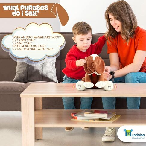 Bundaloo Animated Plush Peek A Boo Singing Dog with Floppy Ears | Plays Peek-A-Boo & Sings Do Your Ears Hang Low in Kuwait
