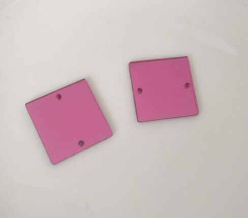 50PCS Sew On Square Mirror Piece,DIY Mirrored Rhinestones for Costume Evening Dresses Cloth Garment Decoration Accessory (2.5CM, Silver) in Kuwait