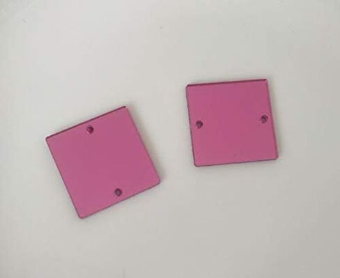 50PCS Sew On Square Mirror Piece,DIY Mirrored Rhinestones for Costume Evening Dresses Cloth Garment Decoration Accessory (2.5CM, Silver) in Kuwait