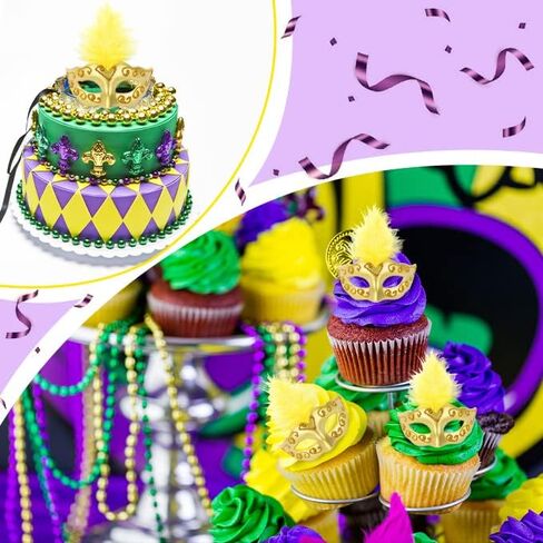 12 قطعة من قناع ماردي جراس الصغير، أقنعة تنكرية صغيرة كبيرة لديكورات حفلات ماردي جراس أزياء ماردي جراس in Kuwait