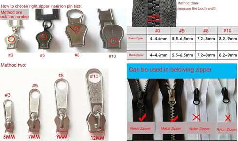 20 pcs #5 Metal Zipper Retainer Insertion Pin Zipper Box Head Retainer Bottom Sliders,4 Sets Zipper Repair Kit (Bronze) in Saudi Arabia