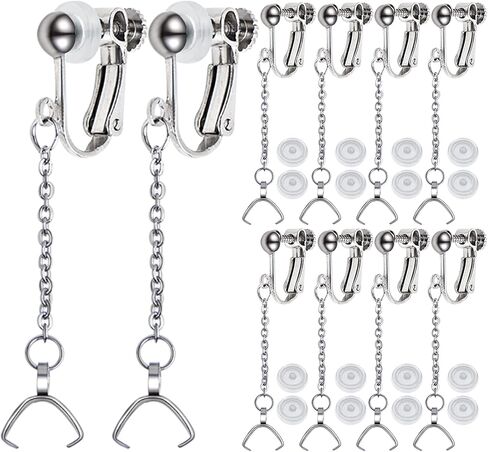 10pcs Hypoallergenic Stainless Steel Earring Hooks Screw Earring Clip Converters with Beaded Chains Pinch Clasps and 20pcs Clear Earring Backs for DIY Jewelry Making Findings in Kuwait