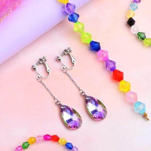 10pcs Hypoallergenic Stainless Steel Earring Hooks Screw Earring Clip Converters with Beaded Chains Pinch Clasps and 20pcs Clear Earring Backs for DIY Jewelry Making Findings in Kuwait