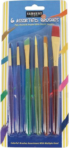 Sargent Art 56-3013 Children's Assorted Taklon Brush Set, 6 Count in Saudi Arabia