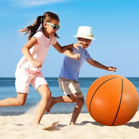 Kajaia 3 Pack 42 Inch Jumbo Beach Ball Large Inflatable Basketball Beach Ball for Sports Themed Basketball Party Decorations Favors Fun Beach Pool Games (42 Inch) in Saudi Arabia