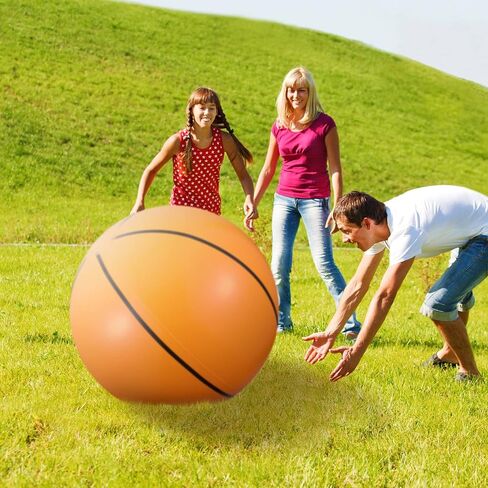 Kajaia 3 Pack 42 Inch Jumbo Beach Ball Large Inflatable Basketball Beach Ball for Sports Themed Basketball Party Decorations Favors Fun Beach Pool Games (42 Inch) in Saudi Arabia