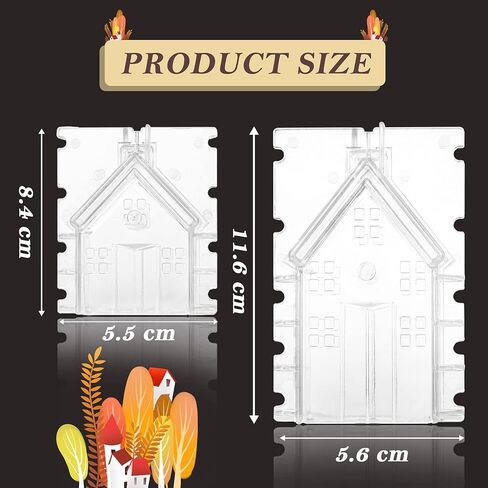 MEABEN 2 قطعة قوالب أكريليك لشموع المنزل الصغيرة، قالب صنع شموع منزل خشبي من الأكريليك، شموع بلاستيكية مصنوعة يدويًا، قوالب يدوية معطرة لصنع الشموع/الصابون/قنابل الحمام، مقاسان in Kuwait