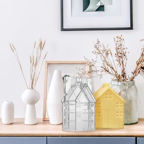 MEABEN 2 قطعة قوالب أكريليك لشموع المنزل الصغيرة، قالب صنع شموع منزل خشبي من الأكريليك، شموع بلاستيكية مصنوعة يدويًا، قوالب يدوية معطرة لصنع الشموع/الصابون/قنابل الحمام، مقاسان in Kuwait