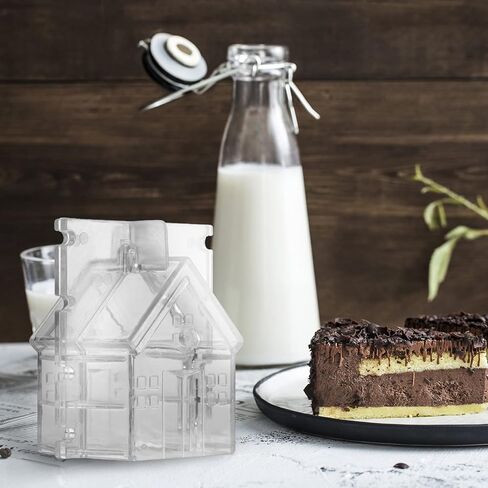 MEABEN 2 قطعة قوالب أكريليك لشموع المنزل الصغيرة، قالب صنع شموع منزل خشبي من الأكريليك، شموع بلاستيكية مصنوعة يدويًا، قوالب يدوية معطرة لصنع الشموع/الصابون/قنابل الحمام، مقاسان in Kuwait