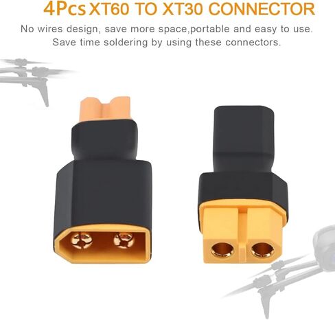 4 قطعة لا أسلاك XT30 إلى XT60 التوصيل أنثى ذكر محول موصل لاسلكي ل RC طائرة بدون طيار FPV سيارة يبو NiMH شاحن بطارية ESC in Kuwait
