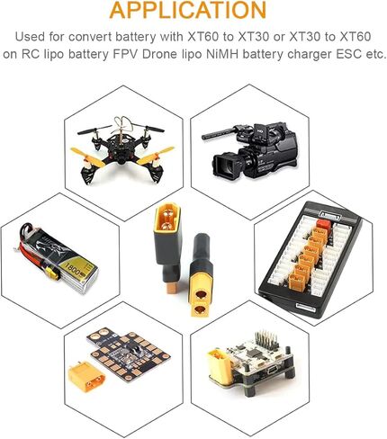 4 قطعة لا أسلاك XT30 إلى XT60 التوصيل أنثى ذكر محول موصل لاسلكي ل RC طائرة بدون طيار FPV سيارة يبو NiMH شاحن بطارية ESC in Kuwait