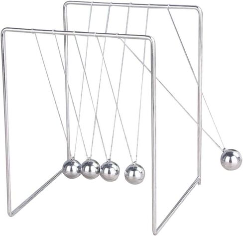 AIXICWXI نيوتن كرادل بالانس كرة فريدة من نوعها الفولاذ المقاوم للصدأ إطار مهد نيوتن المعادن كرات بندول الفيزياء العلوم الحلي الذكية للديكور مكتب المنزل in Kuwait