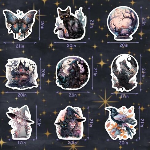 50 قطعة من ملصقات الساحرة، ملصقات جمالية لزجاجات المياه، ملصقات للهواتف المحمولة وألواح التزلج المائية للأطفال الأولاد والبنات والمراهقين in Kuwait