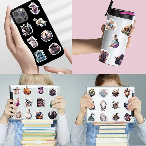 50 قطعة من ملصقات الساحرة، ملصقات جمالية لزجاجات المياه، ملصقات للهواتف المحمولة وألواح التزلج المائية للأطفال الأولاد والبنات والمراهقين in Kuwait