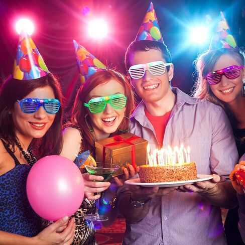 48 Pack Glow in the Dark Party Supplies LED Glasses Light Up Glasses LED Flower Crown Headband Multicolor LED Flower Wreath Glow Shutter Shades Glasses for Adults Kids Birthday Neon Party Favors in Saudi Arabia