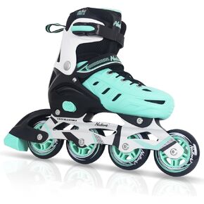 Nattork Inline Skates for Boys and Girls Men Women, 4 Sizes Adjustable Blades Roller Skates Beginner for Kids & Adult Youth
